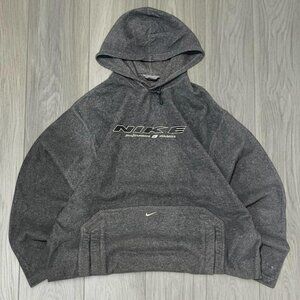 Vintage Grey Nike hoodie fleece middle swoosh Mens XL